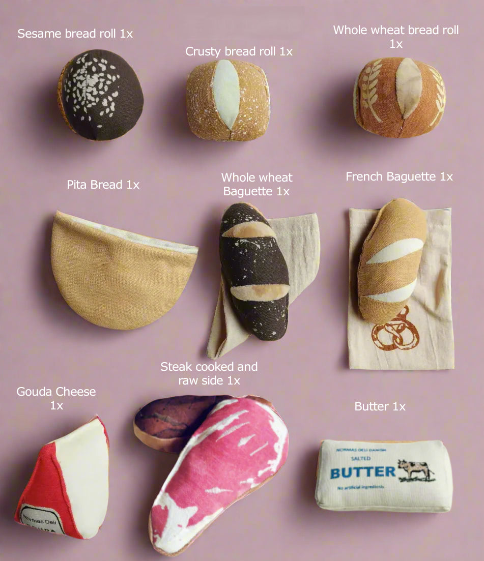 Handmade Wholemeal Sesame Roll – Pretend Play Food (1 Piece)