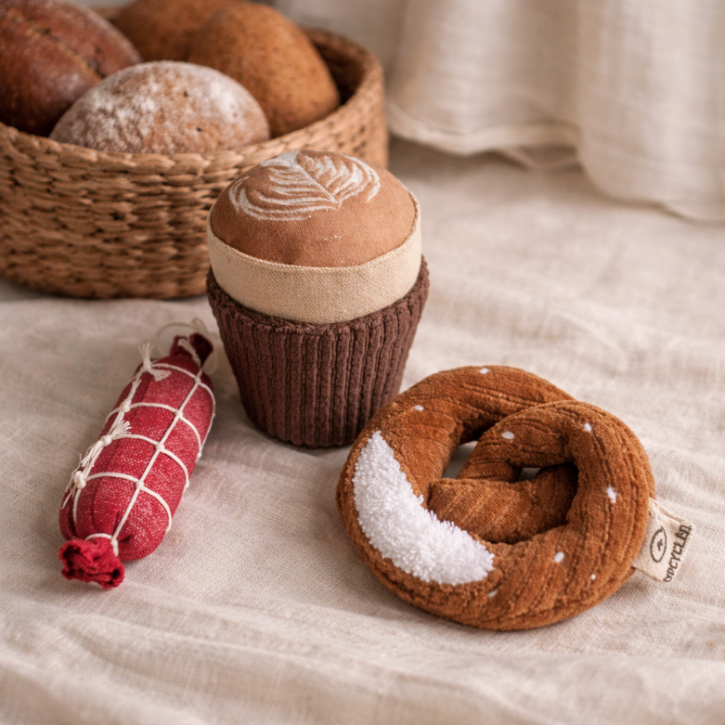 Embroidered Cappuccino Cup Rattle