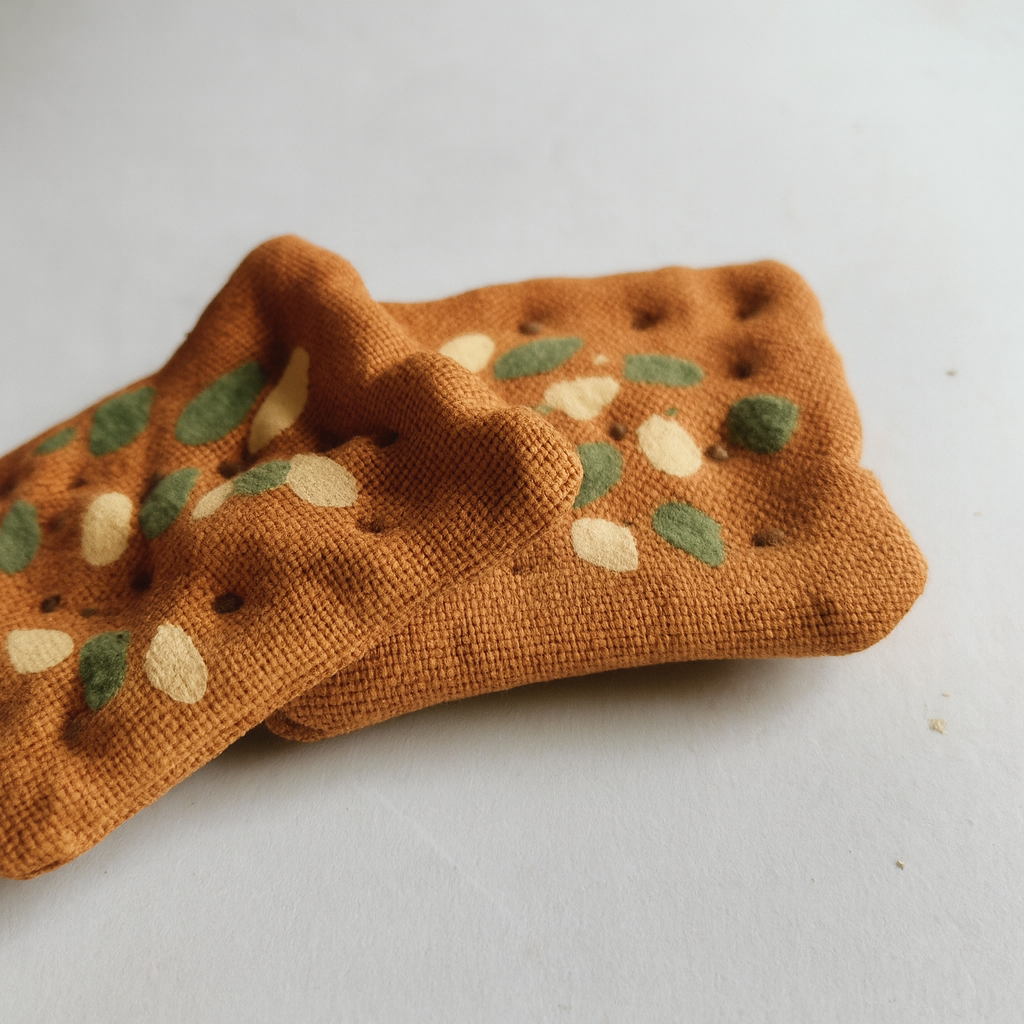 Fabric Play Food – Pumpkin & Sunflower Seed Crackers (3 pcs)