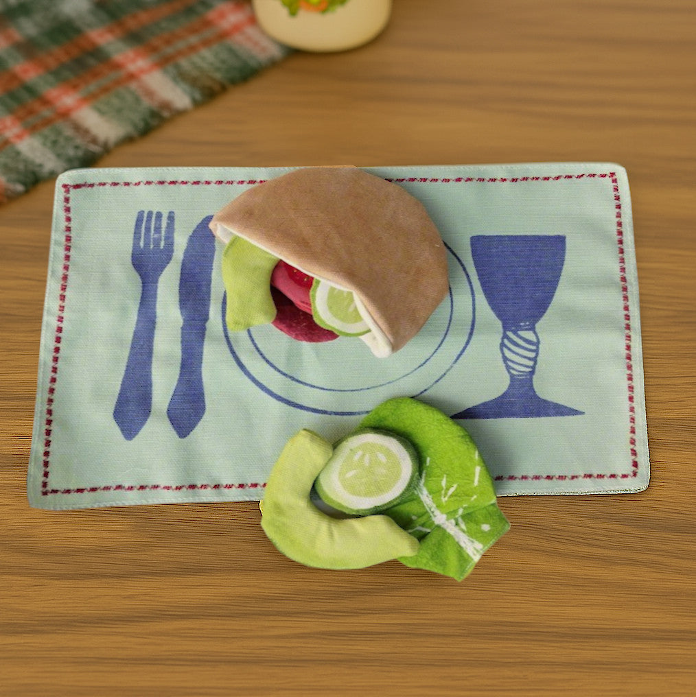 Fabric Lettuce Leaf – Handmade Play Food (Red and Green)