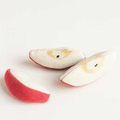 Handmade Fabric 3 Apple Slices – Soft Pretend Play Toy