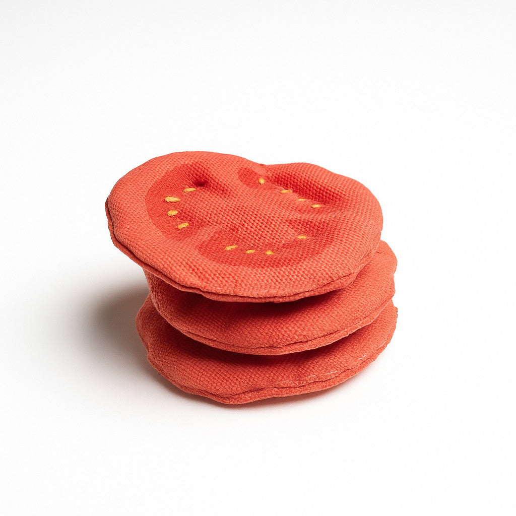 3 Tomato Slices – Handmade Fabric Play Food