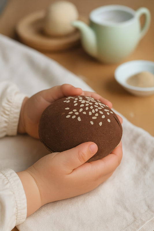 Handmade Wholemeal Sesame Roll – Pretend Play Food (1 Piece)