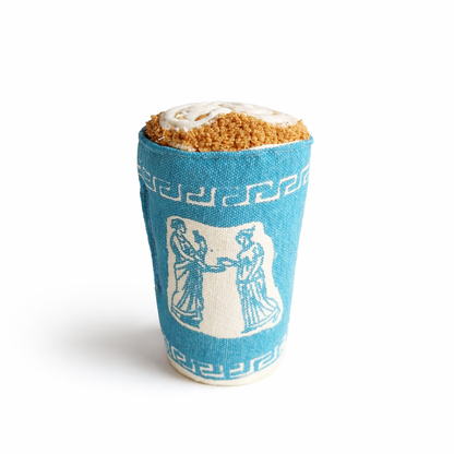 Greek Coffee Cup Play Food Toy   featuring classical design on a white background