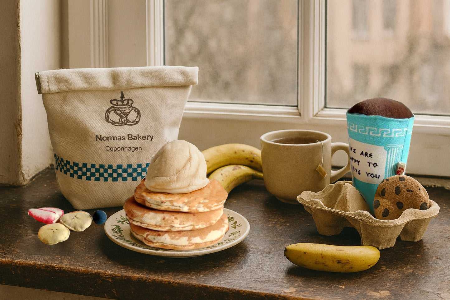 Handmade Fabric Pancake Play Set – American Breakfast Pretend Food