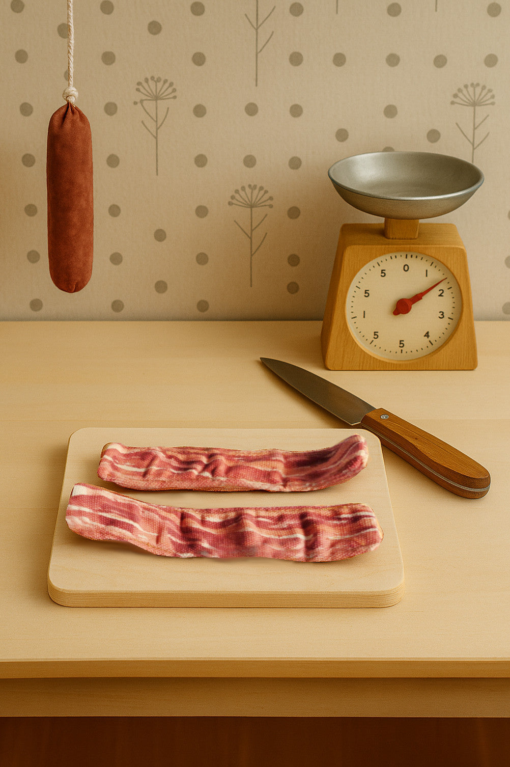 Handmade Fabric Bacon – Set of 2 | Pretend Play Food