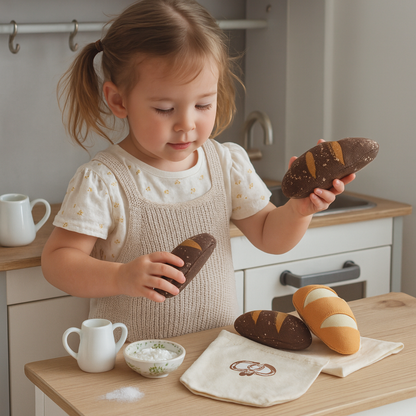 Handprinted French Baguette Toy – Cotton & Velvet