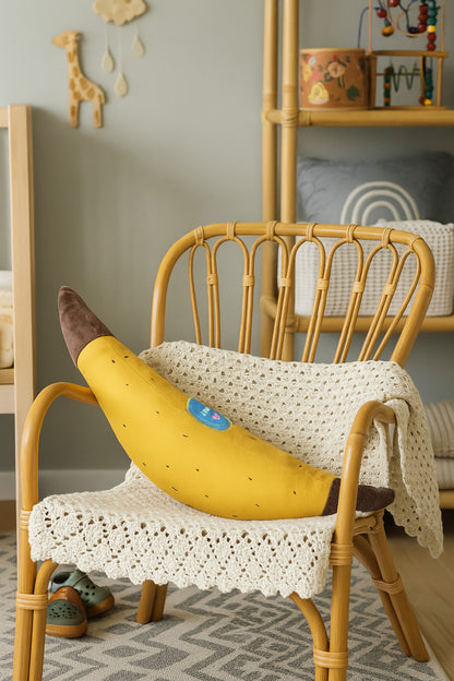 Handmade Banana Cushion – Cotton Canvas & Velour | Normadot