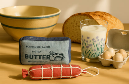 Upcycled Denim Butter Pack – Pretend-Play Food Toy