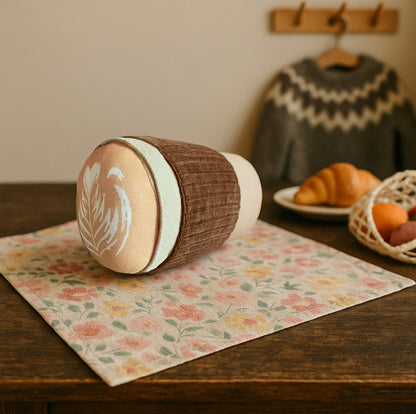 Plush Cappuccino To-Go – Handmade in Denmark (12 cm)