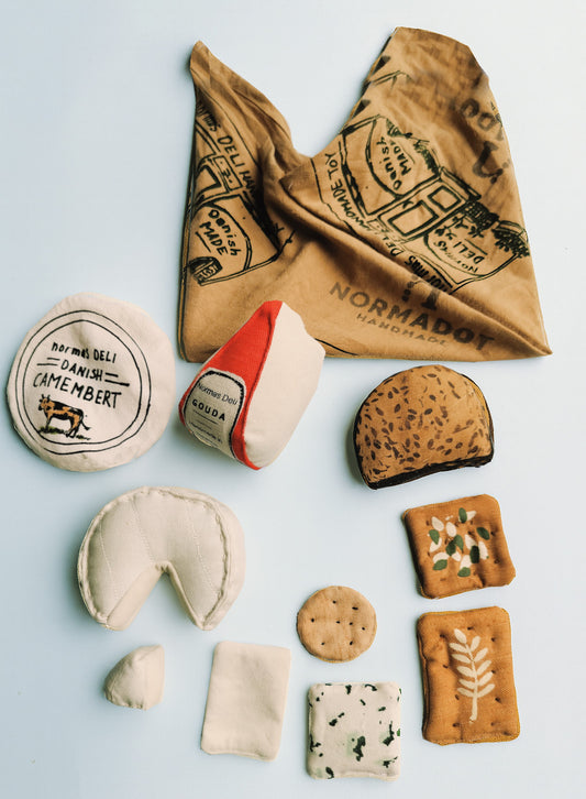 Handmade Cheese & Cracker Playset (8 pcs) + Bento Bag – CE Tested