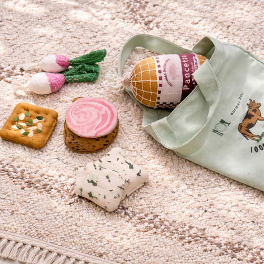 Soft Deli Grocery Play Set – Handmade Fabric Food & Tote