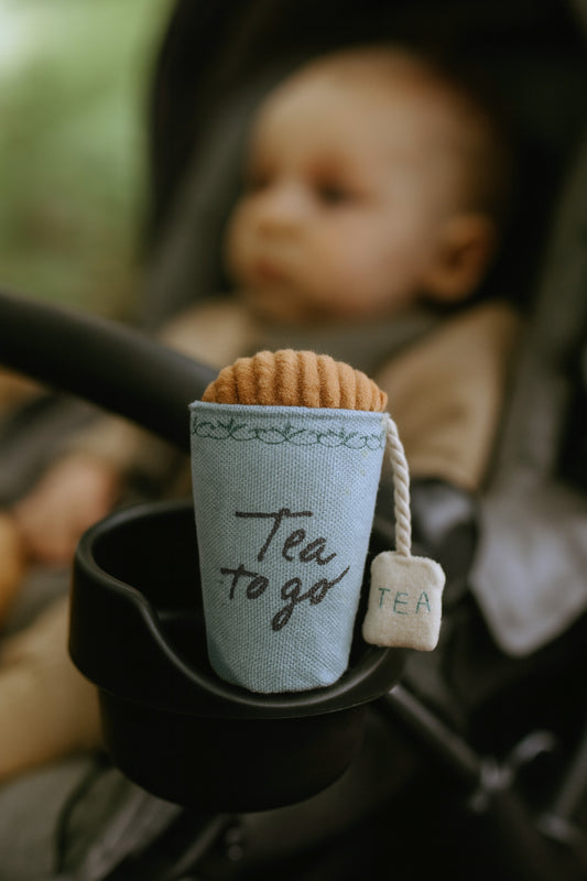 Plush Tea To Go Rattle Cup – Handmade in Denmark
