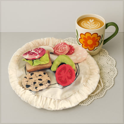 Fabric Lettuce Leaf – Handmade Play Food (Red and Green)