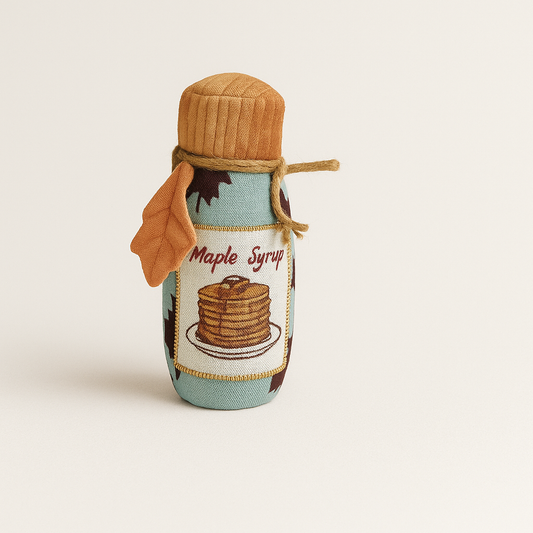 Handmade Maple Syrup Soft Toy – Cotton Canvas & Velvet