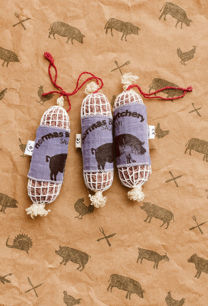 Handcrafted Upcycled Fabric Salami Toy