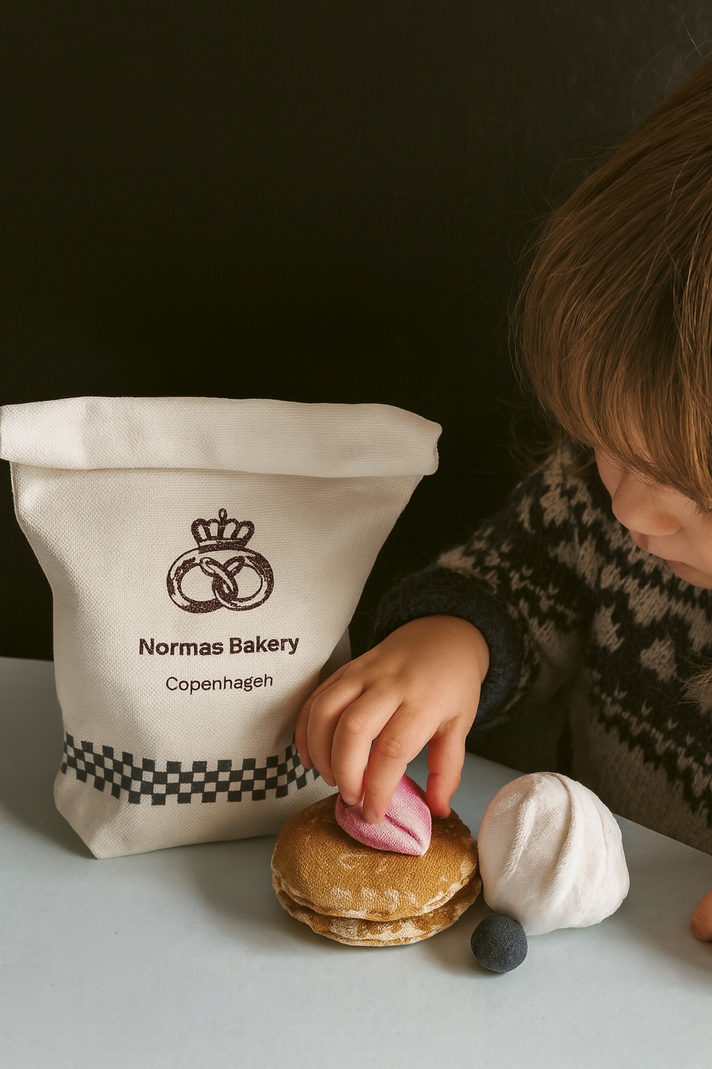 Handmade Fabric Pancake Play Set – American Breakfast Pretend Food