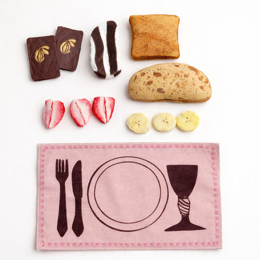 Bread and spread with Embroidered Placemat