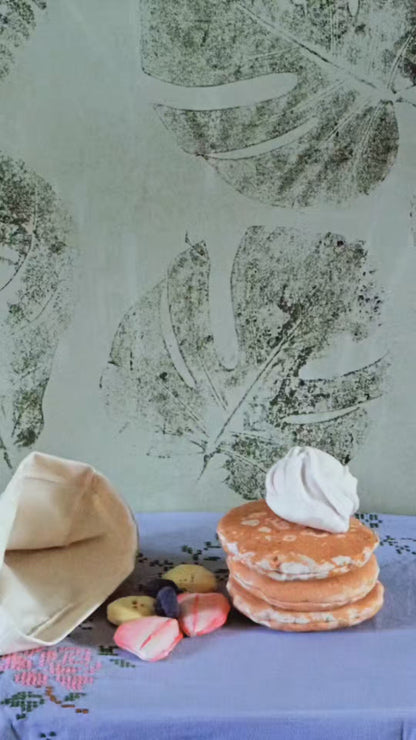 Handmade Fabric Pancake Play Set – American Breakfast Pretend Food