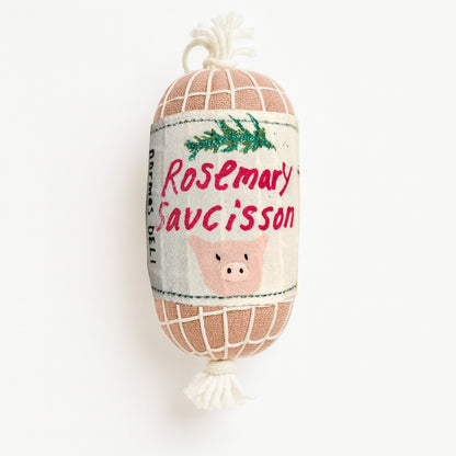 Canvas Rosemary Saucisson Plush – Handmade Pretend-Play Food (14 cm)