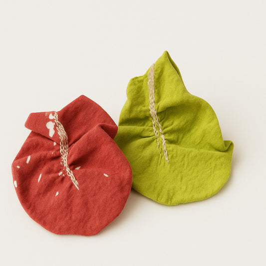 Fabric Lettuce Leaf – Handmade Play Food (Red and Green)