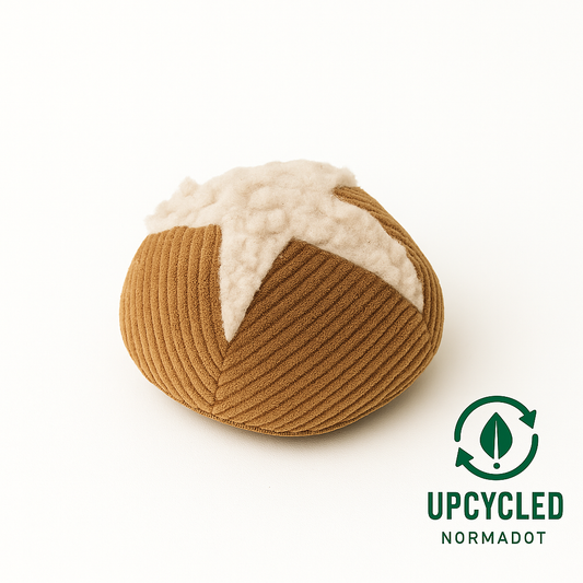 Handmade Bread Roll – Upcycled Fabric Toy (10 cm)